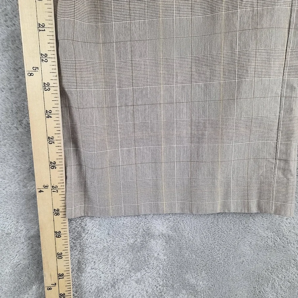 Banana Republic Dress Pants Men 36x30 (fits 34x28) Beige Plaid 100% Cotton Flat